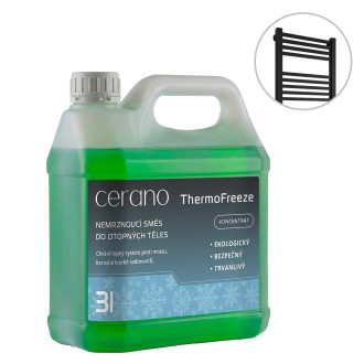 CERANO - Koupelnový elektrický radiátorový set Arturo - 600W - černá matná - 1200x500 mm