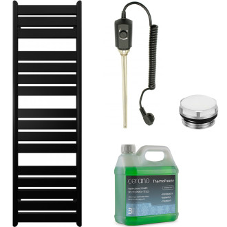CERANO - Koupelnový elektrický radiátorový set Arturo - 900W - černá matná - 1600x500 mm