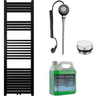 CERANO - Koupelnový elektrický radiátorový set Franko - WIFI - 300W - černá matná - 1600x500 mm
