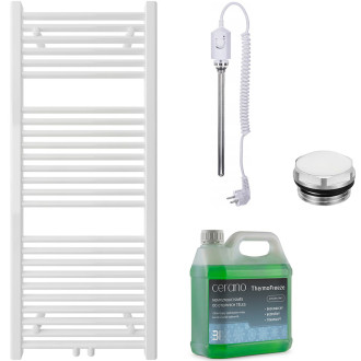 CERANO - Koupelnový elektrický radiátorový set Lincoln - 300W - bílá lesklá - 1200x500 mm