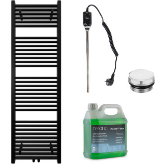 CERANO - Koupelnový elektrický radiátorový set Lincoln - 300W - černá matná - 1600x500 mm