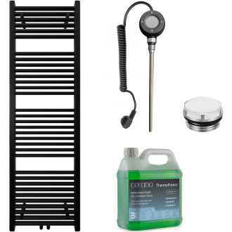 CERANO - Koupelnový elektrický radiátorový set Lincoln - WIFI - 300W - černá matná - 1600x500 mm