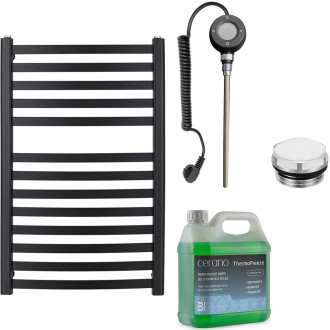 CERANO - Koupelnový elektrický radiátorový set Paolo - WIFI - 600W - černá matná - 850x550 mm