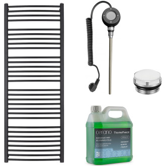 CERANO - Koupelnový elektrický radiátorový set Stefano - WIFI - 600W - černá matná - 1210x650 mm