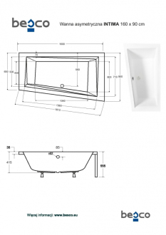Asymetrická vana INTIMA