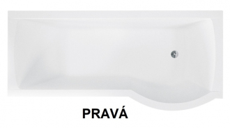 Asymetrická vana INSPIRO včetně vanové zástěny