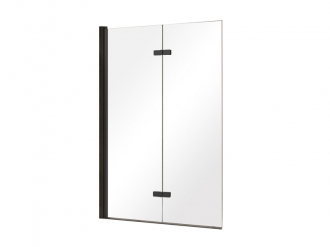 BESCO LUMIX BLACK, vanová zástěna 100 × 145 cm, černá barva, čiré sklo BCLUMBL100BC