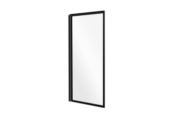 BESCO ENZO BLACK, vanová zástěna 70 × 140 cm, černá barva, čiré sklo BCENZO70BC