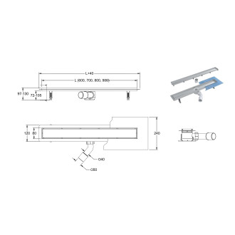 Odtokový žlab VIRGO 360 DUO