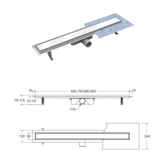 Odtokový žlab VIRGO WHITE