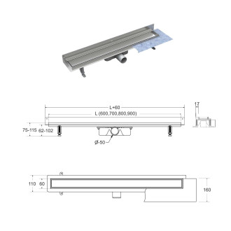 Odtokový žlab VIRGO NEXT DUO