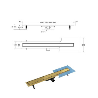 Odtokový žlab VIRGO DUO GOLD