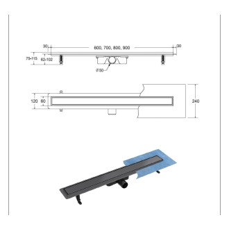 Odtokový žlab VIRGO DUO GRAFIT
