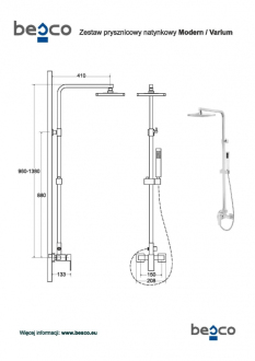 Nástěnný sprchový set MODERN/VARIUM chrom