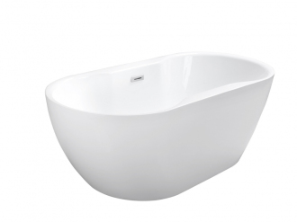 BESCO vana volně stojící NAVIA, 1600×800, bílá, sifon chrom, sanitární akrylát VANNAVIA160