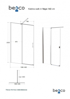 Walk-in sprchový kout VAYO BLACK