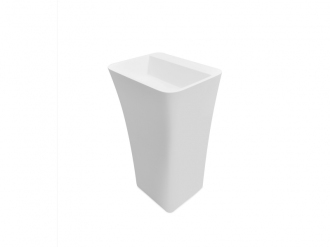 BESCO umyvadlo volně stojící ASSOS S-LINE, 520x410x850 mm, bílá, litý mramor KEASSLIVSW