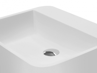 BESCO umyvadlo volně stojící ASSOS S-LINE, 520x410x850 mm, bílá, litý mramor KEASSLIVSW
