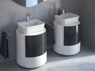 BESCO umyvadlo na desku ASSOS S-LINE, 520x410x150 mm, bílá barva, litý mramor KEASSLINDW