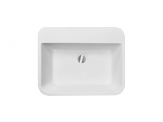 BESCO umyvadlo na desku ASSOS S-LINE, 520x410x150 mm, bílá barva, litý mramor KEASSLINDW
