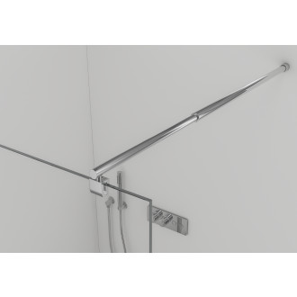 CERANO - Sprchová zástěna Walk-in Onyx Round L/P - 10 mm + polička/držák na ručníky - kulatá vzpěra - chrom, transparentní sklo - 110x200 cm