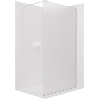 CERANO - Sprchová zástěna Walk-in Onyx Round L/P - 8 mm - kulatá vzpěra - bílá matná, mléčné sklo - 60x200 cm