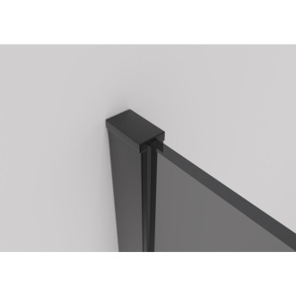 CERANO - Sprchová zástěna Walk-in Onyx Round L/P - 8 mm - kulatá vzpěra - černá matná, grafitové sklo - 90x200 cm