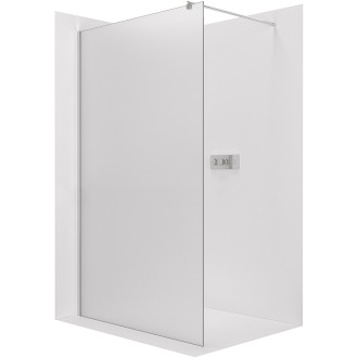 CERANO - Sprchová zástěna Walk-in Onyx Round L/P - 8 mm - kulatá vzpěra - chrom, mléčné sklo - 50x200 cm