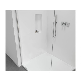 CERANO - Sprchová zástěna Walk-in Onyx Round L/P - 8 mm - kulatá vzpěra - chrom, transparentní sklo - 100x200 cm