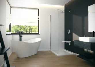 BESCO vana volně stojící VIYA 1600x700 mm, bílá barva, litý mramor VANAND16W