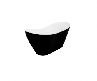 BESCO vana volně stojící VIYA 1600x700 mm, černá / bílá barva, litý mramor VANAND16BW