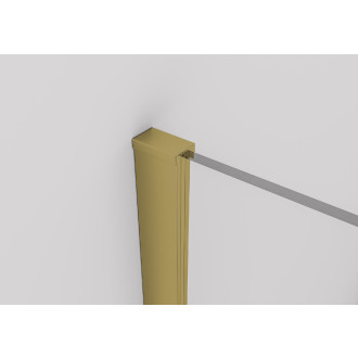 CERANO - Sprchová zástěna Walk-in Onyx Round L/P - 8 mm - kulatá vzpěra - zlatá, transparentní sklo - 120x200 cm