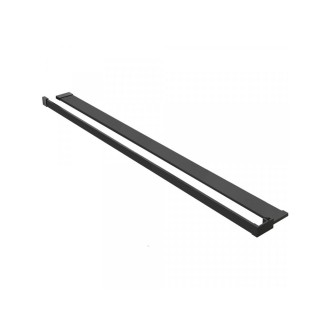 CERANO - Sprchová zástěna Walk-in Onyx Round L/P - 8 mm + polička/držák na ručníky - kulatá vzpěra - černá matná, grafitové sklo - 80x200 cm