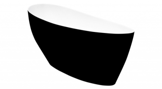BESCO vana volně stojící KEYA 1650x700 mm, černá / bílá barva, litý mramor VANSAP16BW