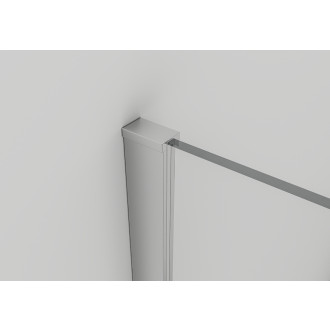 CERANO - Sprchová zástěna Walk-in Onyx Round L/P - 8 mm + polička/držák na ručníky - kulatá vzpěra - chrom, transparentní sklo - 140x200 cm