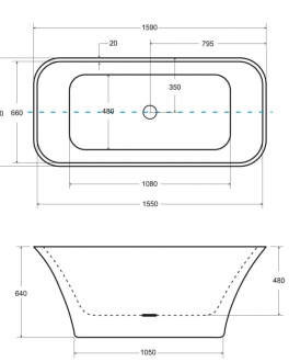 Volně stojící vana ASSOS (NEAPOL) Glam - zlatá