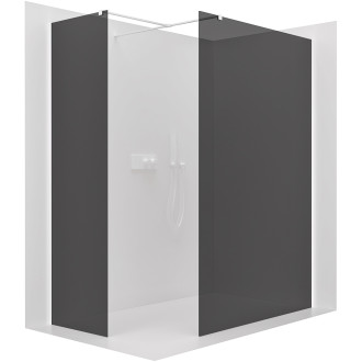 CERANO - Sprchová zástěna Walk-in Onyx T L/P - 8 mm - hranatá vzpěra - bílá matná, grafitové sklo - 120x30x200 cm