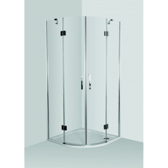 Set VIVEIRO NEW s vaničkou z litého mramoru - Včetně vaničky, 195 cm, 90 cm × 90 cm, Univerzální, Hliník chrom, Čiré bezpečnostní sklo - 6 mm