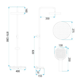 Sprchový set REA Farel Brush Gold