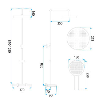 Sprchový set Rea Creo Brush Gold