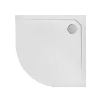 BESCO ASCO, vanička z mramoru, čtvrtkruh, 80x80x3,5 cm, bílá, bez nožiček VANKASCO80