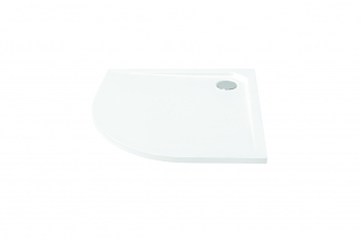 BESCO ASCO, vanička z mramoru, čtvrtkruh, 80x80x3,5 cm, bílá, bez nožiček VANKASCO80