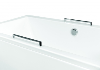 Madlo OXA LONG k vanám Besco - chrom + bílá barva, délka 17 cm VANOXALW
