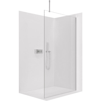 CERANO - Sprchová zástěna Walk-in Onyx Top Cube L/P - 10 mm - hranatá vzpěra - chrom, transparentní sklo - 160x200 cm