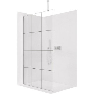 CERANO - Sprchová zástěna Walk-in Onyx Top Cube L/P - 8 mm - hranatá vzpěra - chrom, industriální sklo - 160x200 cm