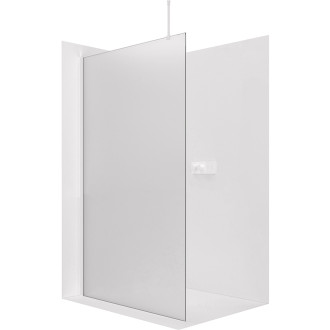 CERANO - Sprchová zástěna Walk-in Onyx Top Round L/P - 8 mm - kulatá vzpěra - bílá matná, mléčné sklo - 70x200 cm
