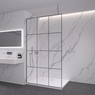 CERANO Sprchová zástěna Walk-in Onyx Top L/P 8mm chrom/industriální sklo 130x200