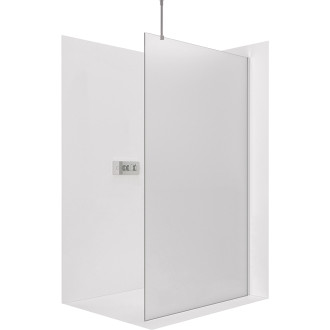 CERANO - Sprchová zástěna Walk-in Onyx Top Round L/P - 8 mm - kulatá vzpěra - chrom, mléčné sklo - 50x200 cm