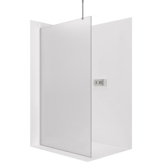 CERANO - Sprchová zástěna Walk-in Onyx Top Round L/P - 8 mm - kulatá vzpěra - chrom, mléčné sklo - 70x200 cm