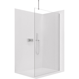 CERANO - Sprchová zástěna Walk-in Onyx Top Round L/P - 8 mm - kulatá vzpěra - chrom, transparentní sklo - 40x200 cm